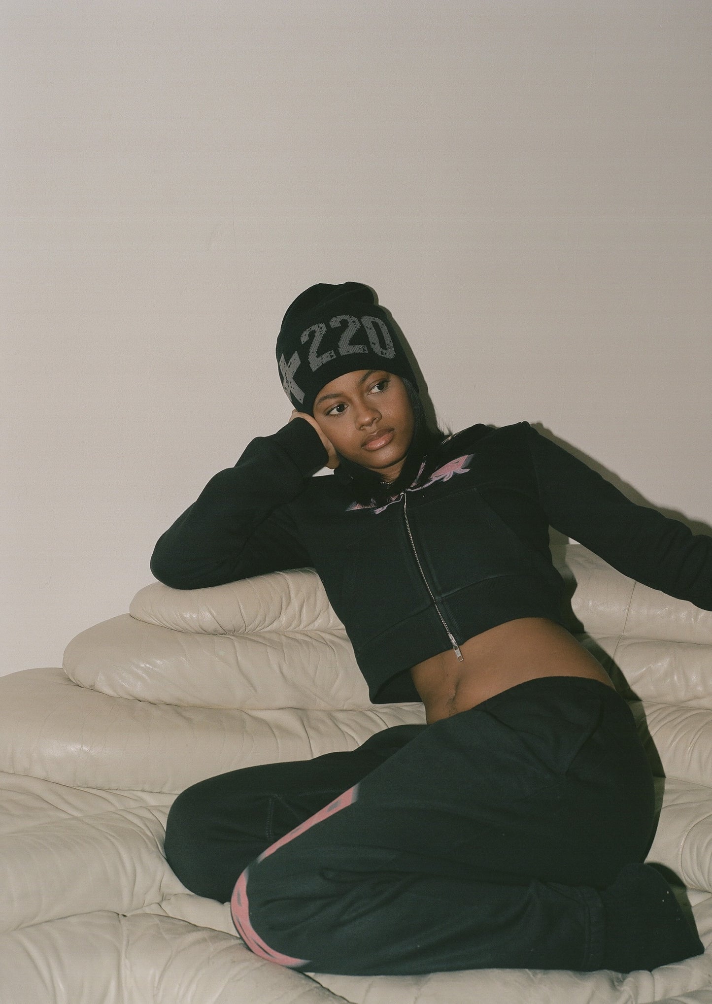 Ladies Pegasus Cropped Zip Up Hoodie